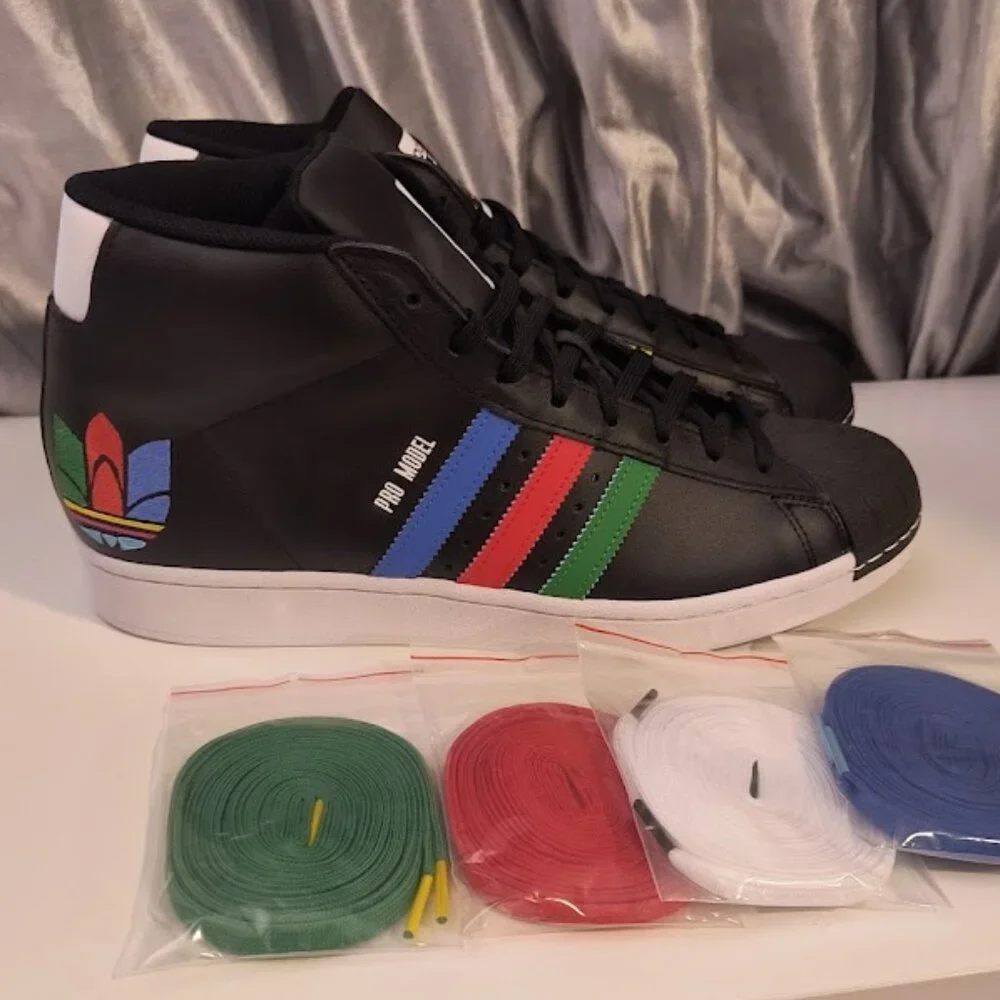 adidas Pro Model Shoes 'Core Black Red Blue Green' - Picture 7 of 8